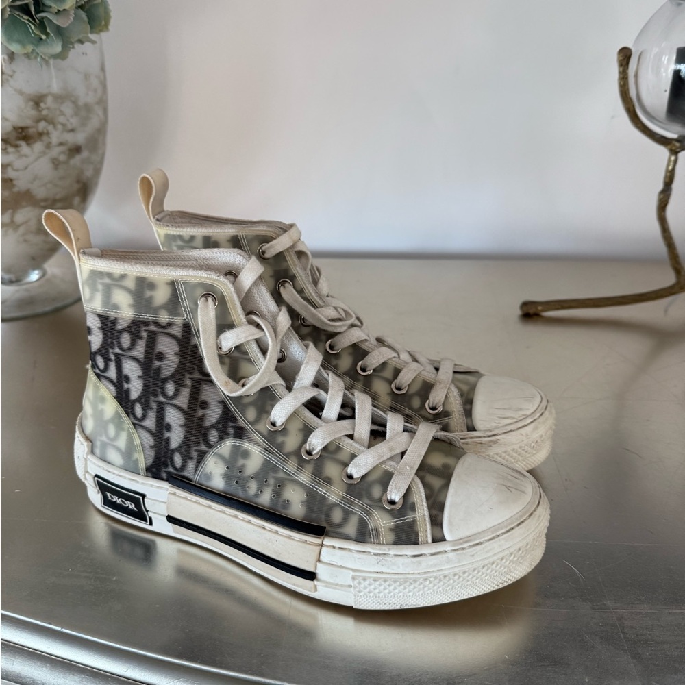 Dior Transparent High-Top Sneakers - Black and White
